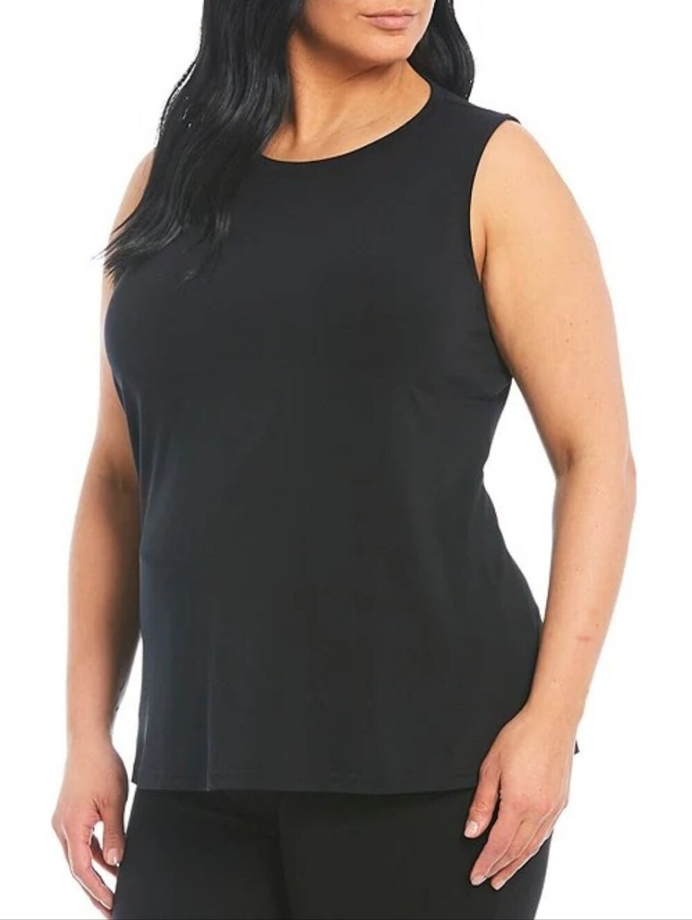 Ali Miles Black Sleeveless Crewneck Tank